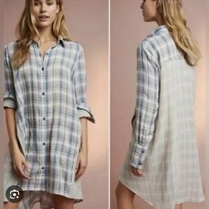 Anthropologie Saturday Sunday Plaid Shirt Dress Medium